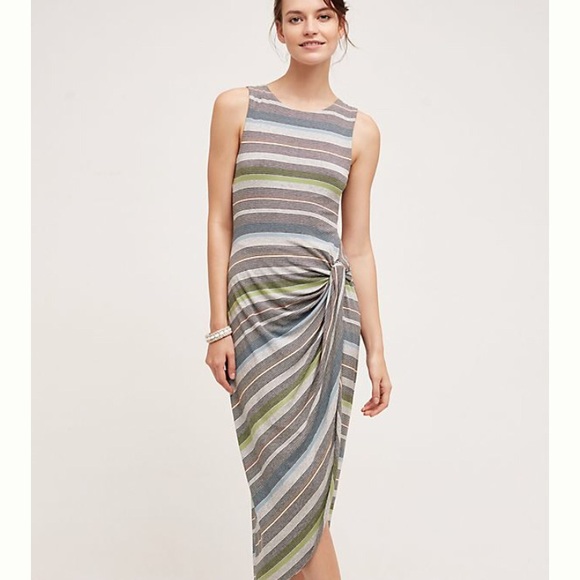 Anthropologie Dresses & Skirts - Anthro Bailey 44 Gathered Stripes Midi Dress
